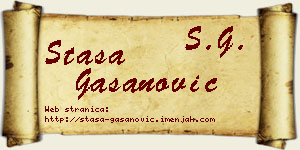 Staša Gašanović vizit kartica